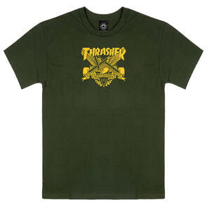 THRASHER X ANTIHERO EAGLEGRAM S/S FOREST GREEN