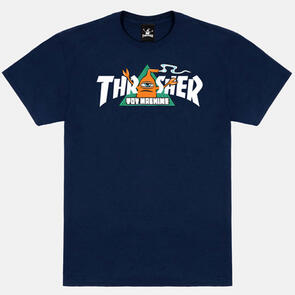 THRASHER X TOY MACHINE VORTEX TEE NAVY