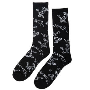 THRASHER GONZ LOGO CREW SOCKS BLACK