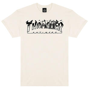 THRASHER X ANTI HERO PIGEON MAG TEE NATURAL