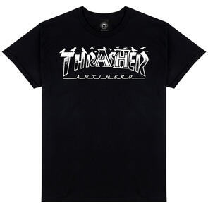 THRASHER X ANTI HERO PIGEON MAG TEE BLACK