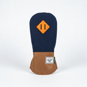 HERSCHEL SUPPLY CO HERITAGE DRIVER HEAD COVER NAVY SADDLE BROWN