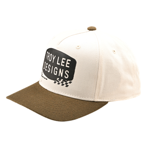 TROY LEE DESIGNS CURVED SNAPBACK HAT STAMP VINTAGE WHITE / OLIVE
