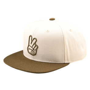 TROY LEE DESIGNS FLAT BILL SNAPBACK PEACE VINTAGE WHITE / OLIVE