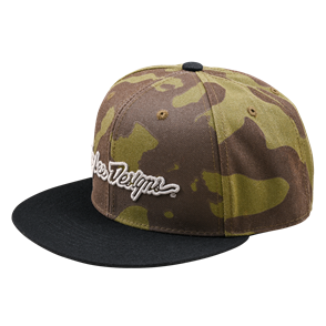 TROY LEE DESIGNS FLAT BILL SNAPBACK SIGNATURE OLIVE CAMO