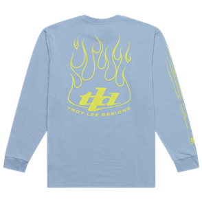 TROY LEE DESIGNS LONG SLEEVE TEE TORCHED SMOKE BLUE