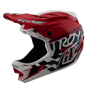 TROY LEE DESIGNS D4 AS POLYACRYLITE HELMET FIFTY-50 WHITE / RED