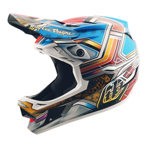 TROY LEE DESIGNS D4 CARBON AS HELMET LOWRIDER BLUE
