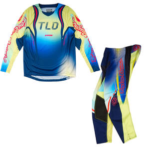 TROY LEE DESIGNS YOUTH GP PRO JERSEY AND PANTS DRIP GLO YELLOW / DARK NAVY