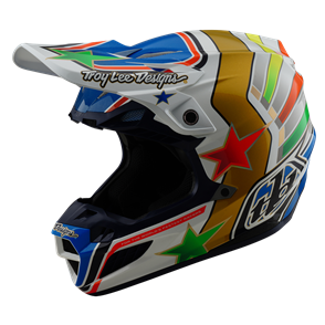 TROY LEE DESIGNS SE5 ECE COMPOSITE HELMET RAYS WHITE / BLUE