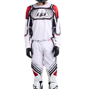 TROY LEE DESIGNS 2025 SE PRO JERSEY AND PANTS WAVEZ OFF-WHITE / RED