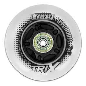 CRAZY SKATES CRAZY SKATES 76MM TRIX BLACK LED LIGHT-UP INLINE WHEELS (76MM SET OF 4)