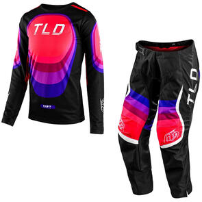 TROY LEE DESIGNS 2024 YOUTH GP PRO JERSEY AND PANTS REVERB BLACK / GLO RED