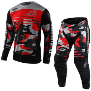 TROY LEE DESIGNS 2022 GP JERSEY AND PANTS CAMO BLACK ROCKET RED