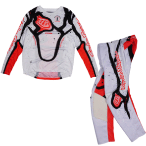 TROY LEE DESIGNS 2026 YOUTH GP PRO JERSEY AND PANTS MEMBRANE WHITE / INFRA RED