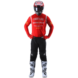 TROY LEE DESIGNS GP AIR JERSEY + PANTS ROLL OUT RED BLACK