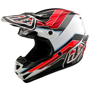 TROY LEE DESIGNS 2025 YOUTH SE4 POLYACRYLITE HELMET BLOCK CHARCOAL / RED