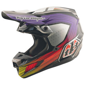 TROY LEE DESIGNS 2026 SE5 ECE CARBON HELMET STRIPES BLACK / PURPLE