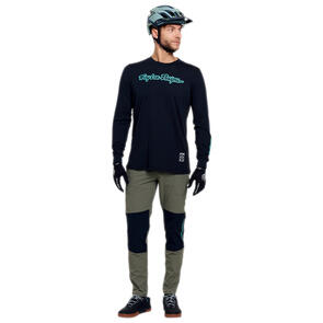 TROY LEE DESIGNS 2026 SKYLINE RIDE LS TEE SIGNATURE BLACK REAL TEAL / SKYLINE TRAIL PANT | MONO ARMY
