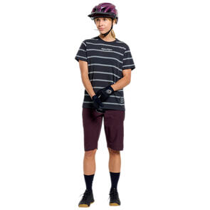 TROY LEE DESIGNS 2026 WOMENS LILIUM RIDE SS TEE CHECKED OUT CARBON / LILIUM PRO SHORTS BARK