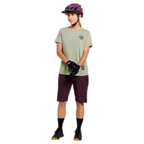 TROY LEE DESIGNS 2026 WOMENS LILIUM RIDE SHORT SLEEVE TEE STAMPS SAGE / LILIUM PRO SHORTS BARK