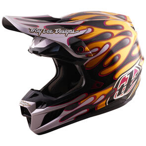 TROY LEE DESIGNS 2027 SE5 ECE CARBON HELMET OVERSPRAY BLACK / GOLD