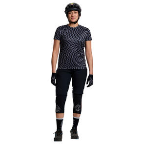 TROY LEE DESIGNS WOMENS LILIUM SS TWISTED CHECKERS BLACK JERSEY AND SHORTS