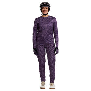 TROY LEE DESIGNS WOMENS LILIUM LS TWISTED CHECKERS DEEP PURPLE JERSEY AND PANTS