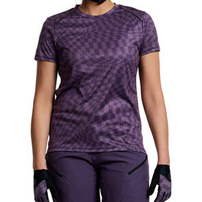 TROY LEE DESIGNS WOMENS LILIUM SS JERSEY TWISTED CHECKERS DEEP PURPLE