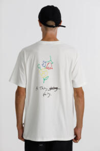 THING THING SS TEE WHITE WITH SCRIBBLE PRINT