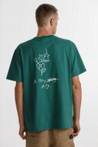THING THING SS TEE GREEN WITH SCRIBBLE PRINT