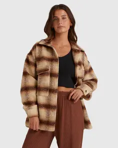 BILLABONG SURF CHECK JACKET TOASTED COCONUT