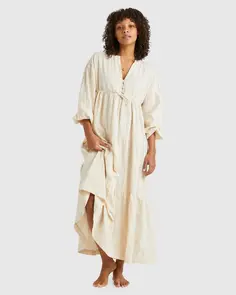 BILLABONG LIGHT BEAM MAXI DRESS WHITE CAP