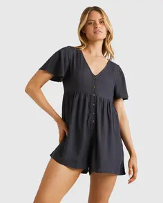 BILLABONG SPRINGTIME PLAYSUIT BLACK