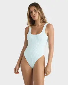 BILLABONG TERRY RIB SQUARE TANKER 1PCE COASTAL BLUE
