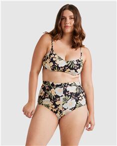 BILLABONG WOMENS LOST COVE LILA D/DD BRALETTE BIKINI TOP BLACK PEBBLE