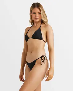 BILLABONG SOL SEARCHER TIE SIDE BIKNI BOTTOM TANGA BLACK PEBBLE
