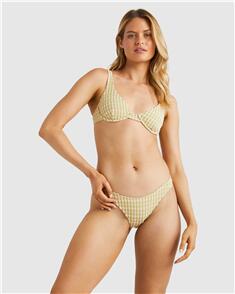 BILLABONG WOMENS WAVE CHECK HIKE PANT BIKINI BOTTOM CELERY