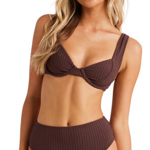 BILLABONG TERRY RIB CHLOE BRA CHOC CHERRY