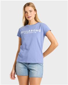 BILLABONG WOMENS SOCIETY T-SHIRT WASHED BLUE