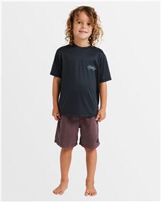 BILLABONG BOYS CROSS BOARDS RASH VEST BLACK HEATHER
