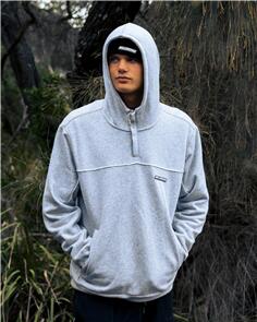 BILLABONG A/DIV MOCK NECK PULLOVER HOODIE LIGHT GREY HEATHER