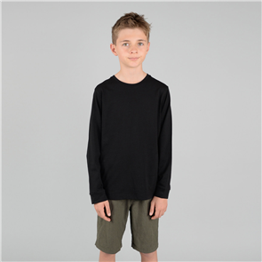 URBAN COLLAB UCLT180Y URBAN COLLAB YOUTH LONG SLEEVE SET TEE - 180GSM - PITCH BLACK