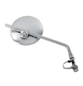 X-TECH MIRROR, ROUND CHROME HEAD, CLAMP ON, 10 MM STEM