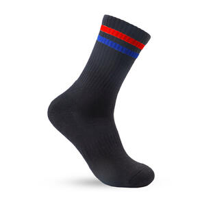 GLOBE SINGLES CREW SOCKS BLACK/RED BLUE STRIPE