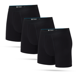 STANCE MENS  BOXER BRIEF 3 PACK BLACK