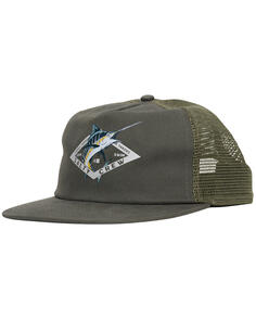 SALTY CREW DIAMOND 5 PANEL TRUCKER CAP HUNTER GREEN