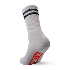 GLOBE SINGLES CREW SOCKS LIGHT GREY/BLACK STRIPE