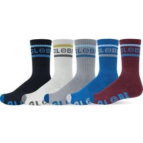 GLOBE TILT HI CREW SOCK 5 PACK ASSORTED