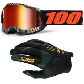 100% YOUTH 2022 ACCURI GOGGLE GEOSPACE + ITRACK GLOVES